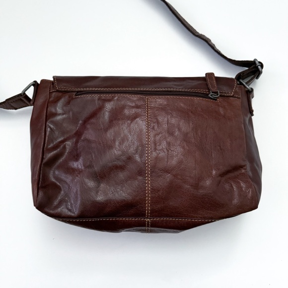 Jack Georges Voyager Olivia Brown Leather Shoulder Saddle Bag - Picture 4 of 8